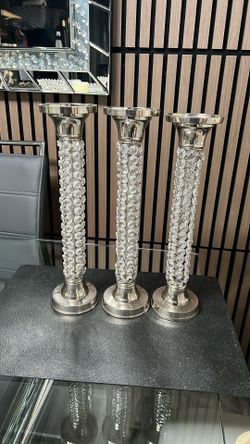 3 Set Crystal Candle Holder