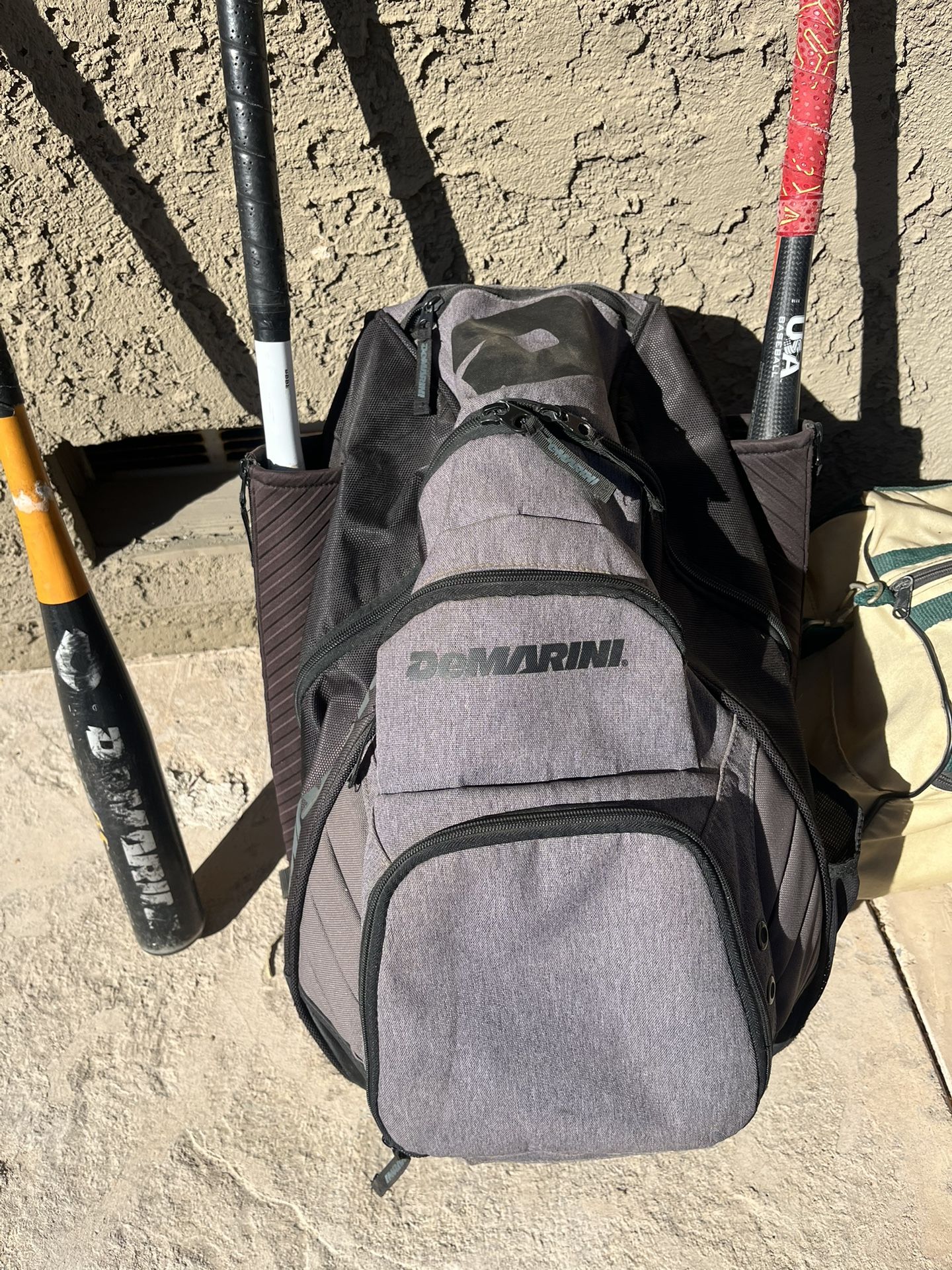 De Marini Baseball backpack With Bats and Batting Helmet