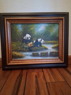 Painting In OIL Panda Bears 