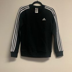 adidas Women’s Essentials 3- Stripes Fleece Sweatshirt. Sz XS. Black/White.                   Gt