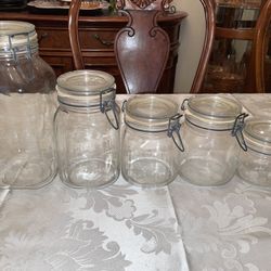 Ermetico Vintage Italian Glass Jar Set