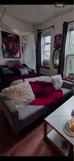 Couch, coffee table, bed and more