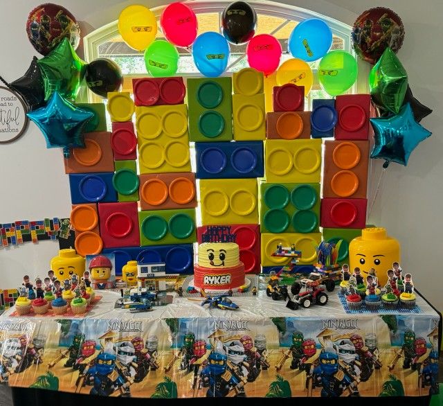 Lego Party Background Lego Photo backdrop Lego Party Decor