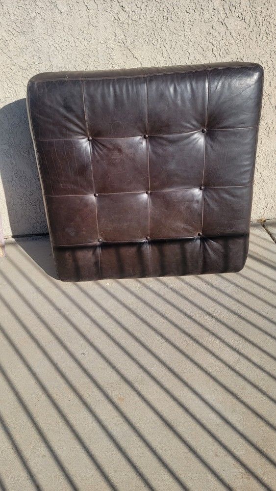 Oversized Leather Ottoman