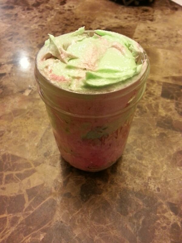 Peppermint candy whipped fluffy soap sugar scrub