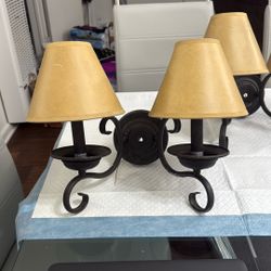 Wall Light , Fixture With 2 Lights Bronze Antique Look