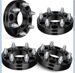 EVIL ENERGY 6x135 Wheel Spacers 1.25 inch Compatible with F150 2015-2025, 6x135 mm Hubcentric with Lip 6 Lugs 87.1 mm Hub Bore M14x1.5 Studs Black