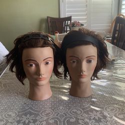 Cabezas De  Maniquíes De Pelo Natural