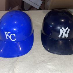 2 Kansas City Royals NY Yankees Laich Baseball Batting Helmet Vintage