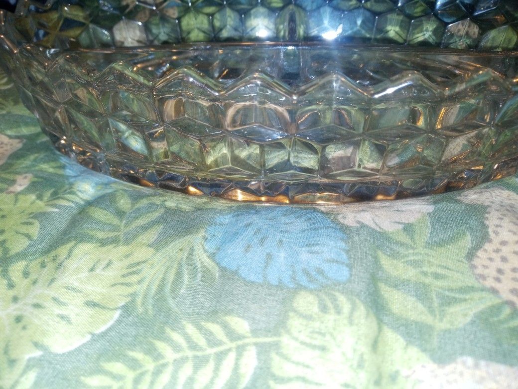 Glass Crystal Three Slot Candy Dish