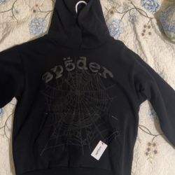 All Black Spider Hoodie Size M