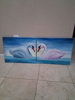 Swan canvas Painting set