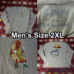 J Balvin Para Mí Gente Hot Dog Long Sleeve Tan T-Shirt Men’s Size 2XL