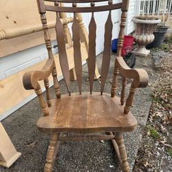Vintage Solid Wood Rocking Chair