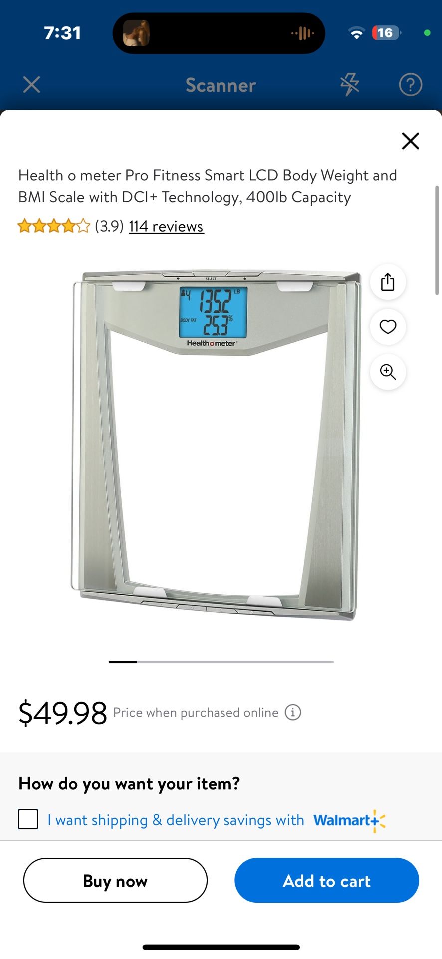 Health o meter Pro Fitness Smart LCD Body Weight and BMI Scale with DCI+ Technology, 400lb Capacity
