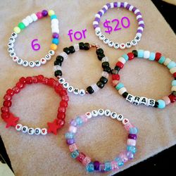 6 Taylor Swift Bracelets 