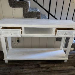 White Table Console