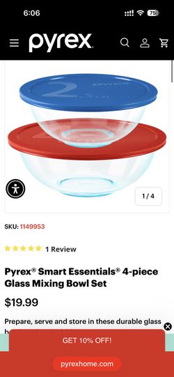 Pyrex Glass Mixing Bowl With Lid