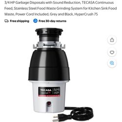 New 3/4 horsepower garbage disposal 