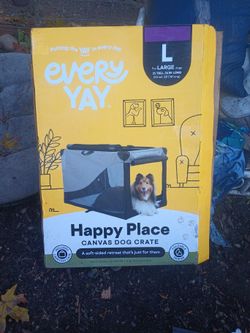 Happy Place Canvas Dog Crate