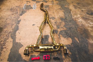 Valvetronic A90 Supra gold anodized exhaust