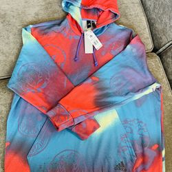 New Adidas 2XL Graphic Face Multicolored Hoodie 