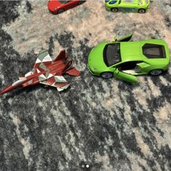 Toy Car and Jet Lot with Lamborghini and Porsche