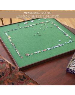 Bits and Pieces - Square Spinning Lazy Susan Puzzle Table - Rotating Jigsaw Puzzle Table - Puzzle Accessories - Puzzle Table - Fits 1500 Piece Puzzle 