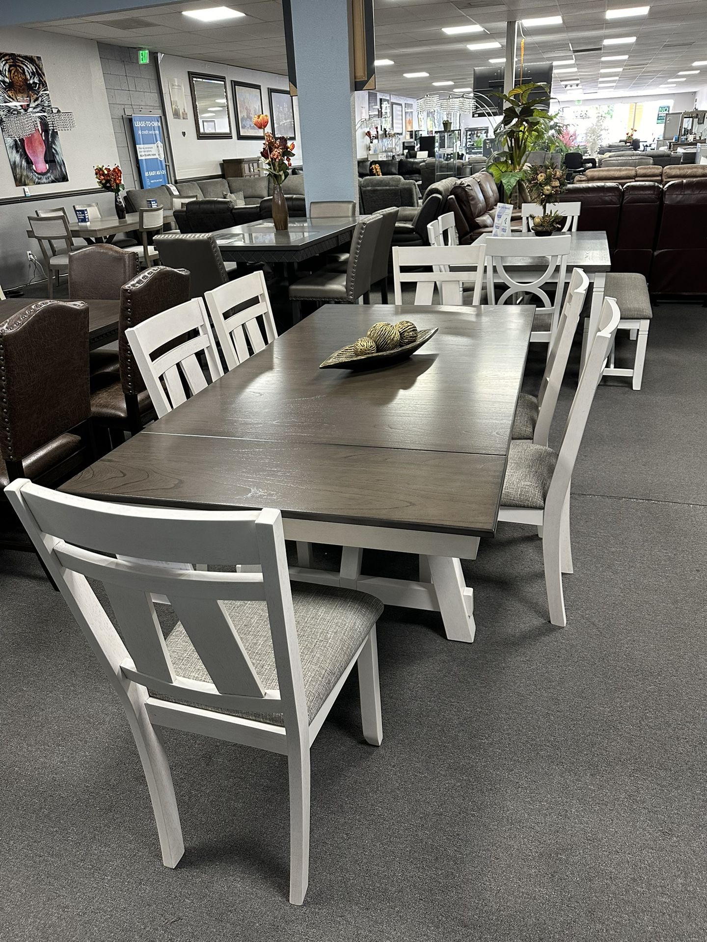 7PC Gray Dining Table Set