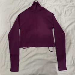 Zara Open Back Turtleneck Top 