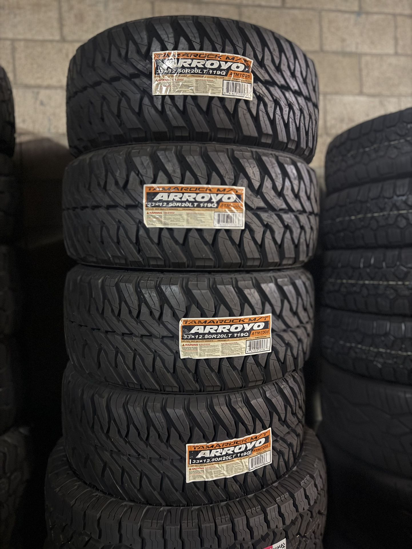 New Set Of (4) 33x12.50R20 Arroyo MT Tires For Sale 