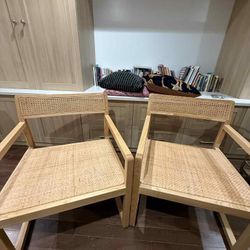 Set of two Safavieh Luna Cane chairs 