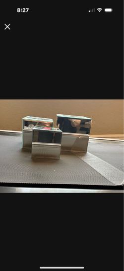 Set Of 3 Mirrored Cubes, Largest Is 6”x6”x6”