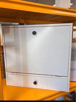 New assembled Folding Wall Table - Floating Desk with Storage Drawer & Shelves (White)