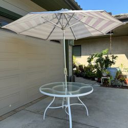 PATIO TABLE  with UMBRELLA