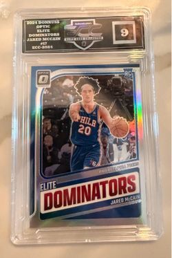 2024-25 Panini Donruss Optic Elite Dominators Jared McCain #17 (RC) Graded 9