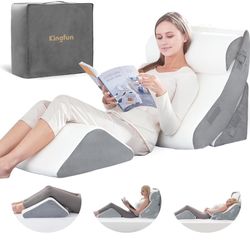 New Open Box Kingfun 4pcs Bed Wedge Pillow Set for Post Procedure