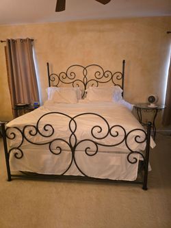 Cal King Size Wrought Iron Bed Frame $200