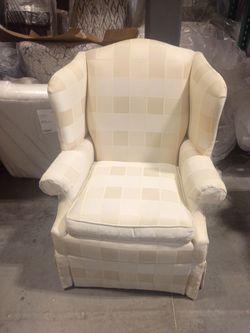 Cream Wingback Accent Chair