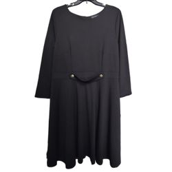 Eloquii Black Fit & Flare Dress - Size 18