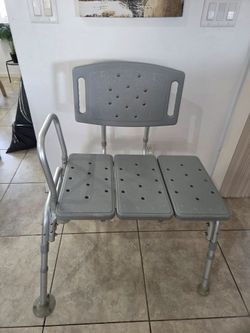 Bath Transfer Bench with Back and Armrest
