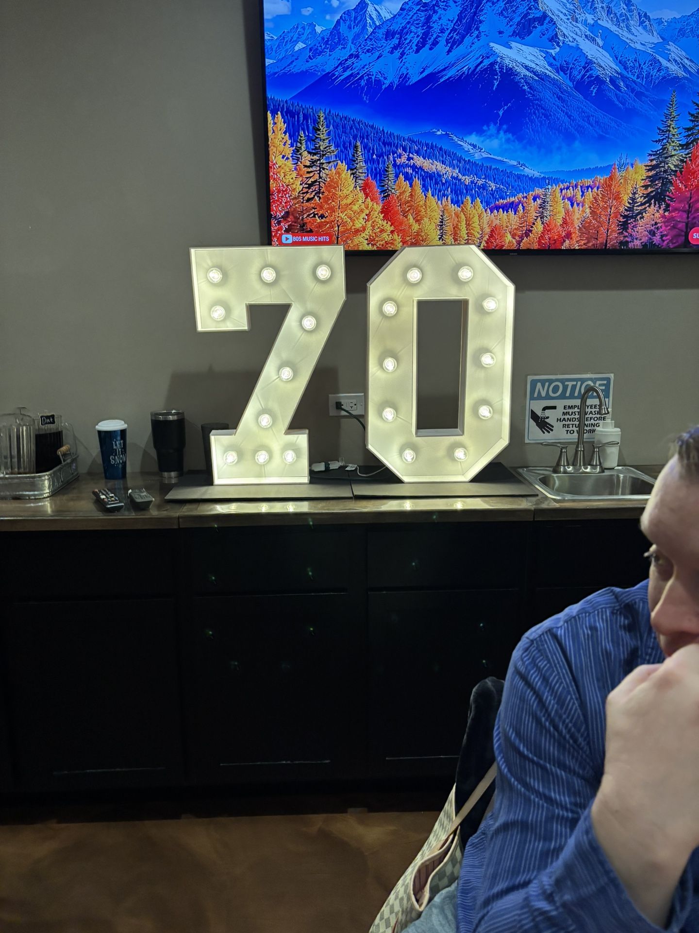 70th Birthday Light Up Numbers
