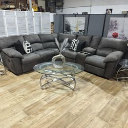 2 Piece Double Recliner Sectional By Ashley Furniture 