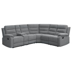 David Upholstered Reclining Sectional Sofa Smoke Color On Sale 🇺🇸