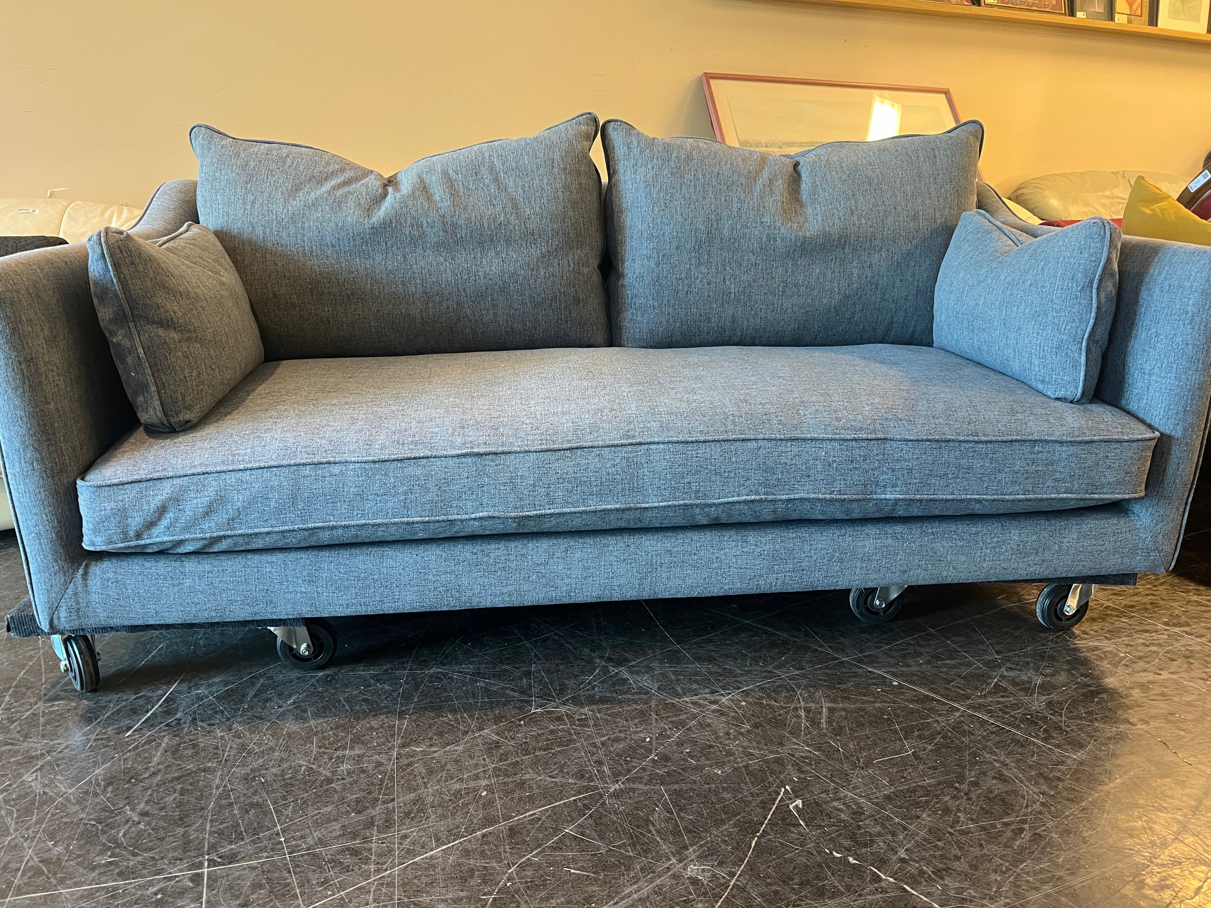 The Everygirl Interior Define Sofa - Blue Gray - one broken leg