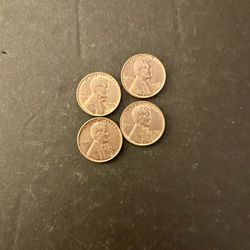 Coins – Lincoln Pennies – 1955S – Final Year of San Francisco Wheat Pennies – Original Mint Luster– Total 4 Coins