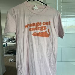 Orange Cat Energy T-Shirt - Pink