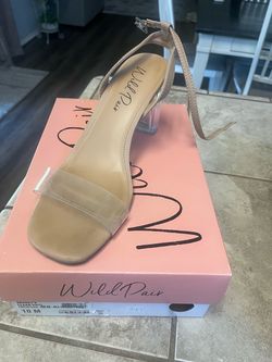 Wild Pair Clear Strap Block Heel Sandal Size 10