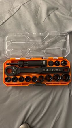 Klein Tools 65400 KNECT 15-Piece Pass Through Socket Set, SAE Impact Set with MODbox Case, Sockets, Bits, Accessories and 3/8-Inch Drive Adapter