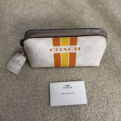 Vintage Coach Cosmetic Case Makeup Dome Bag New Tags